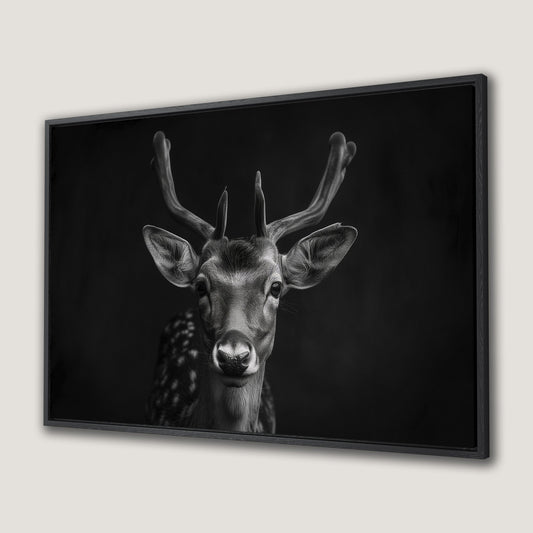 Adorable Fawn Black and White Canvas Print Art Decor