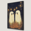 Adorable Ghost Couple Canvas Print for Whimsical Decor