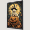 Adorable Rabbit in Wizard Hat Art Poster for Halloween