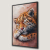 Adorable Sleeping Leopard with Pink Hues Canvas Print
