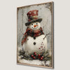 Adorable Snowman Christmas Scene Canvas Print Ready to Hang