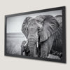 African Elephants in Grass Art Poster for Nursery Decor