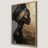 African Woman Profile Framed Canvas Print Art