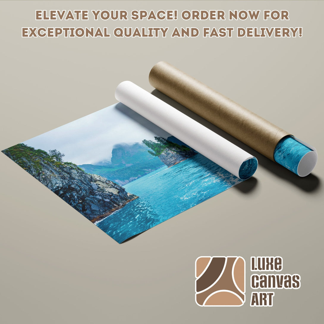 Poster Roll featuring a scenic landscape with blue and green hues.