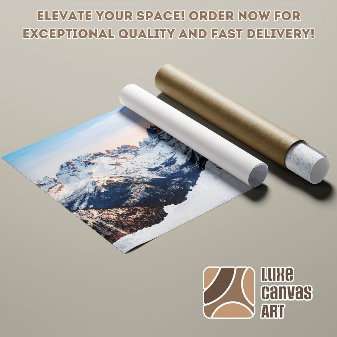 Mountain landscape Poster Roll, neutral tones, perfect for modern decor. Order now!