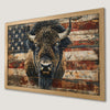American Bison Art Poster with Vintage USA Flag