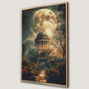 Ancient Architecture Moonlit Sky Canvas Print Wall Art
