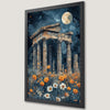 Ancient Ruins in a Field of Flowers Art Poster - Gothic Decor