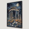 Ancient Ruins in Field of Flowers Canvas Print Artwork