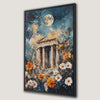 Ancient Ruins Temple Canvas Print Featuring Lunar Night Sky