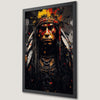Angry Indigenous Chief Art Poster - Powerful Tribal Portrait