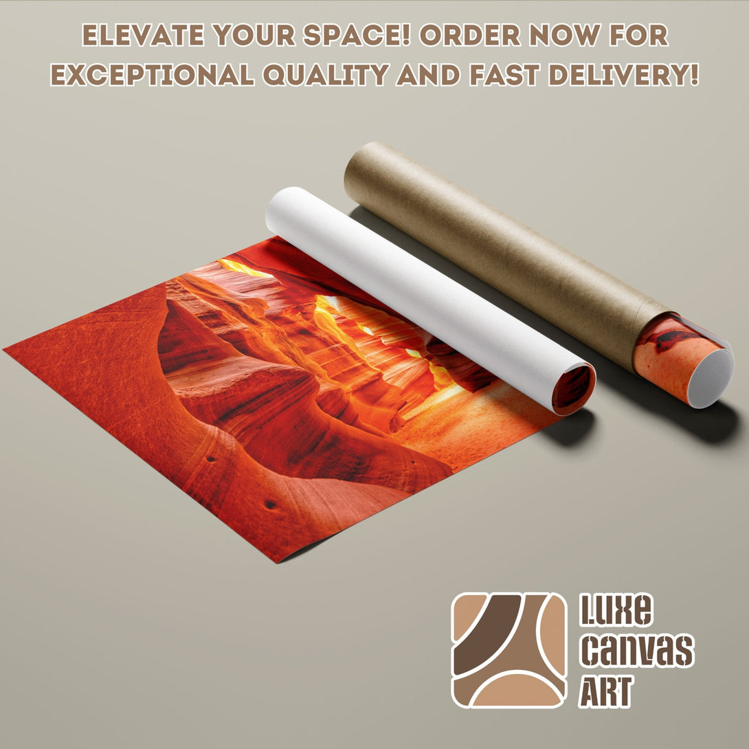 Poster Roll of stunning canyon landscape art, vibrant red & orange tones. Elevate your space!