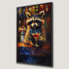 Anthropomorphic Raccoon in Bar Canvas Print Humorous Decor