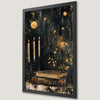 Antique Books and Candle Glow Art Poster for Home Library