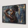 Athletic Black Girl Framed Canvas Print for Modern Gym Decor