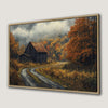 Autumn Barn in Rural Setting Canvas Print Framed Art