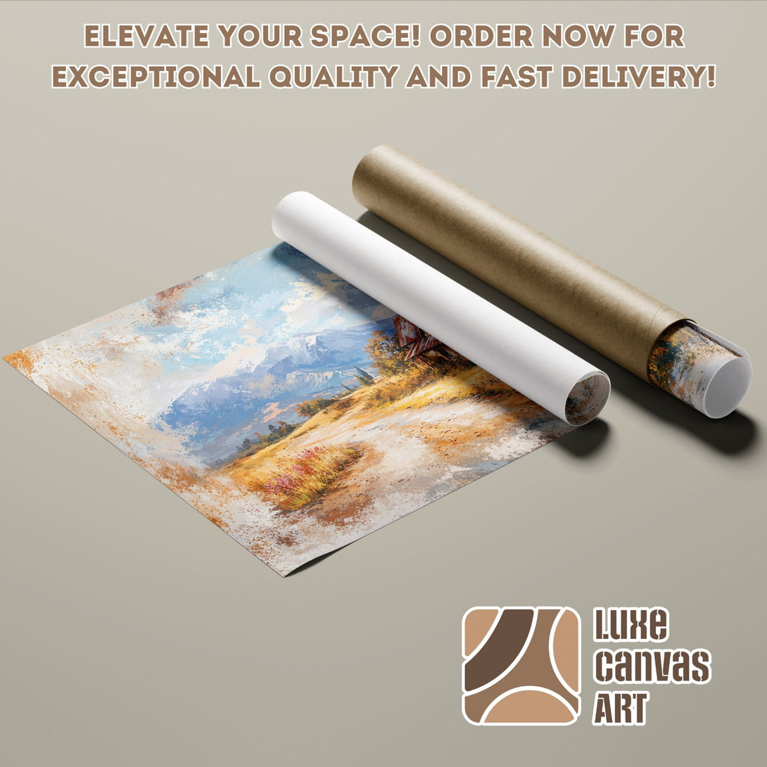 Stunning landscape Poster Roll art, featuring a warm, earthy palette. Elevate your space with Luxe Canvas Art!