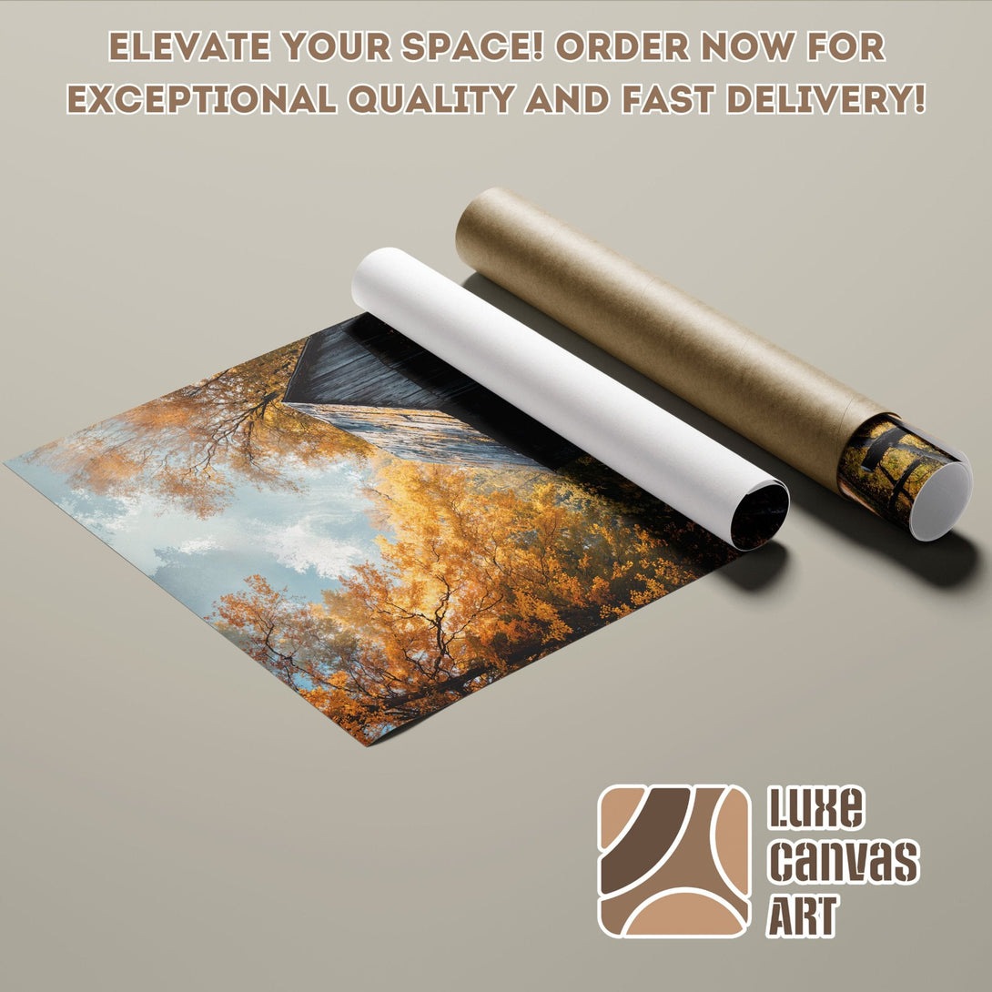 Autumn landscape Poster Roll, warm tones, ready to elevate your space! Order now!