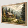 Autumn Forest Mountain Scene Art Poster for Cozy Home Decor