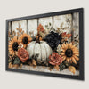 Autumn Harvest Pumpkin and Sunflower Art Poster for Cozy Decor