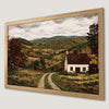 Autumn Hills Cottage Art Poster - Rustic Countryside Decor