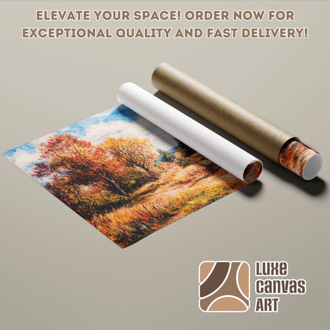 Landscape Poster Roll, vibrant autumn colors, art print for your home. Order now!