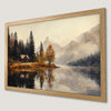 Autumn Lake & Mountain Scene Art Poster - Nature's Beauty