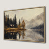 Autumn Lake & Mountain Scene Canvas Print Nature Art