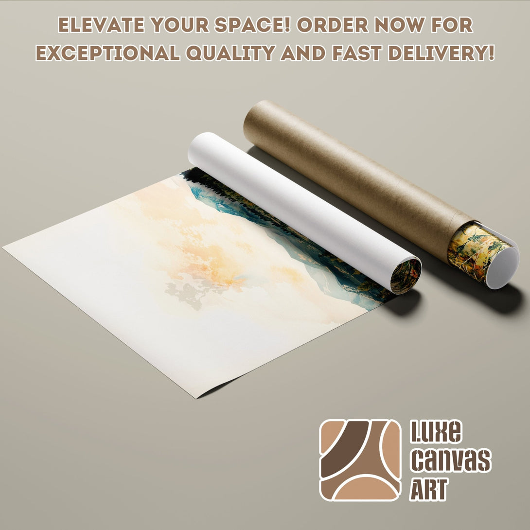 Poster Roll with abstract landscape art in warm tones. Elevate your space with this beautiful art piece! Order now!