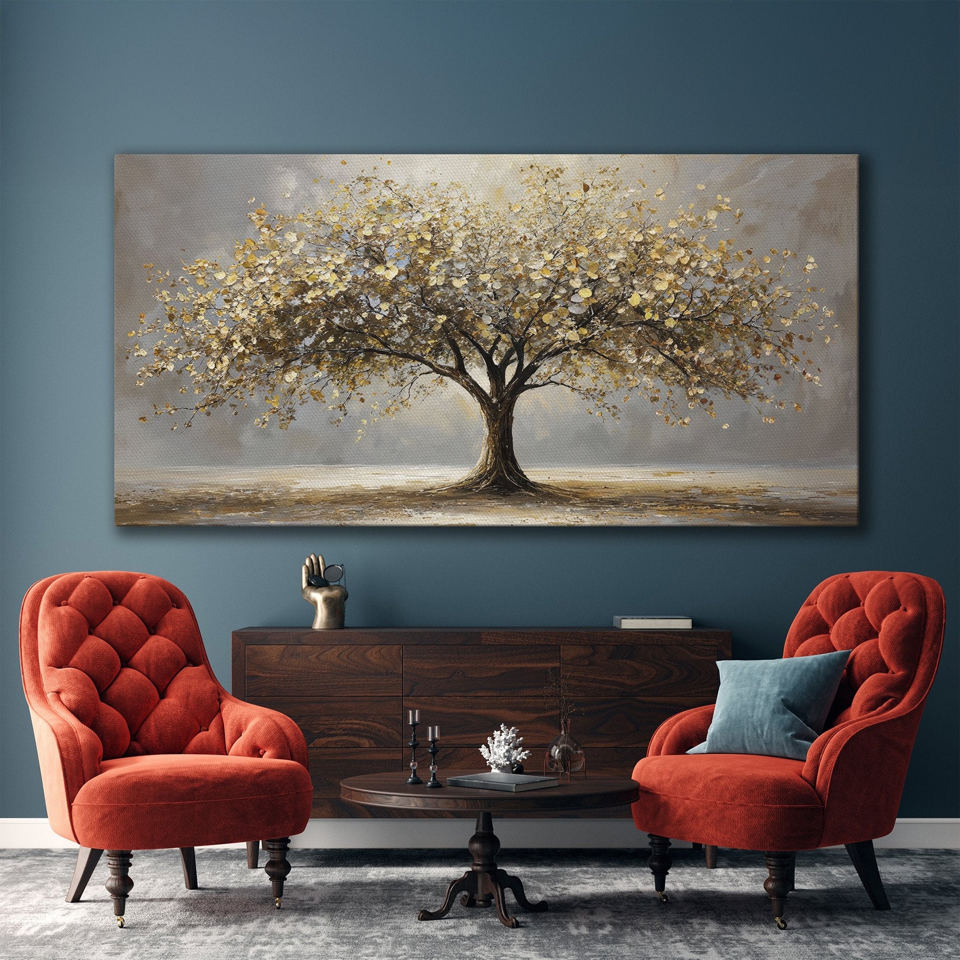 Autumn Landscape Tree of Life Canvas Print