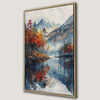 Autumn Mountain and Lake Framed Canvas Print Wall Art