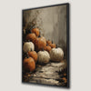 Autumn Pumpkin Stack Canvas Print Rustic Halloween Decor