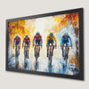 Autumn Trail Cyclists Art Poster - Dynamic Cycling Wall Decor