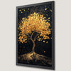 Autumn Tree of Life Art Poster with Black and Gold Accents