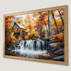 Autumn Waterfall Scene Art Poster - Cozy Cabin Wall Decor