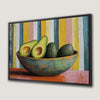 Avocado Art in Bowl Canvas Print for Modern Kitchen