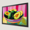 Avocado Delight Art Poster with Pink Background for Kitchen