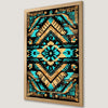 Aztec Pattern Art Poster - Boho Chic Wall Decor in Black, Beige, and Blue