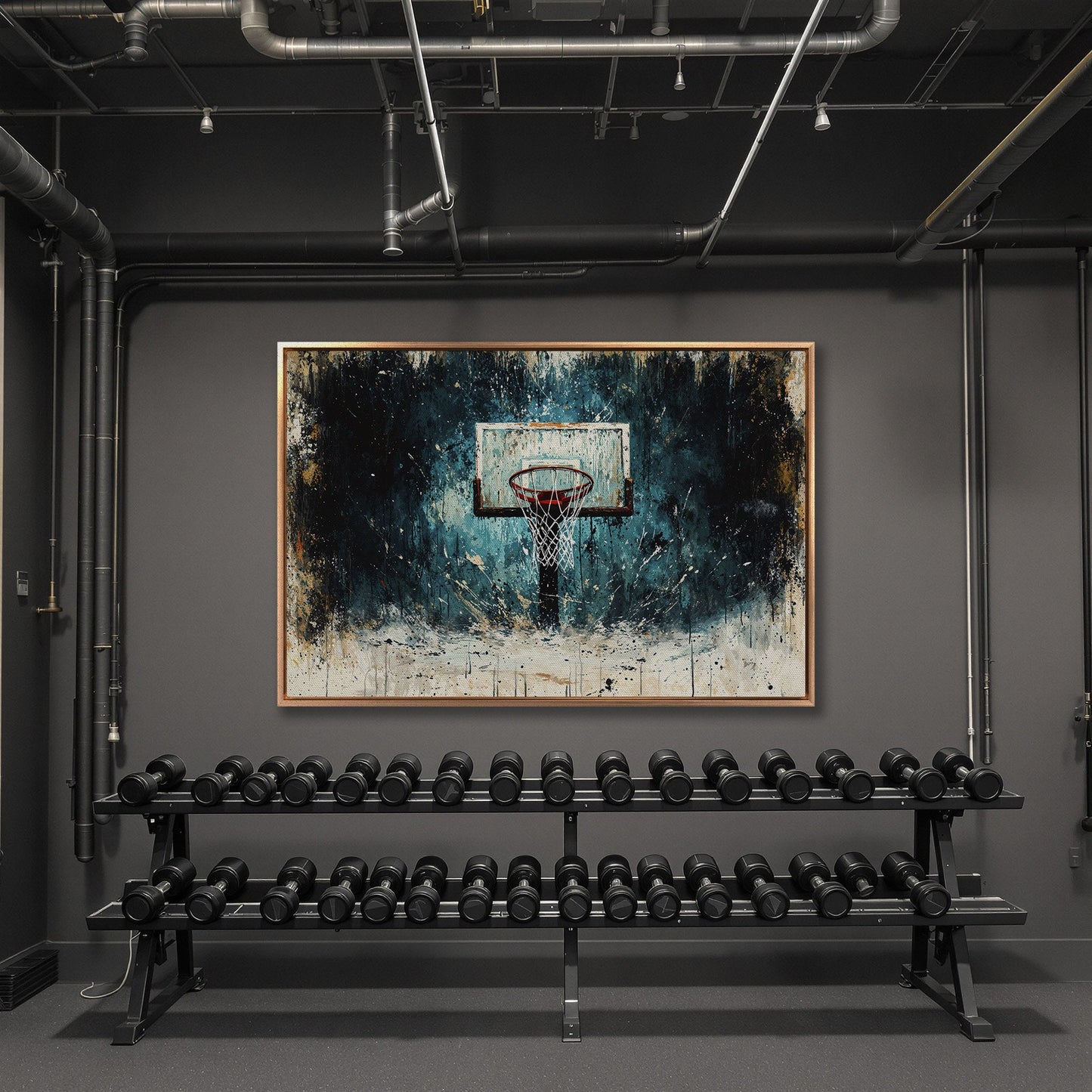 Basketball Hoop Motivational Canvas Print Sports Wall Art