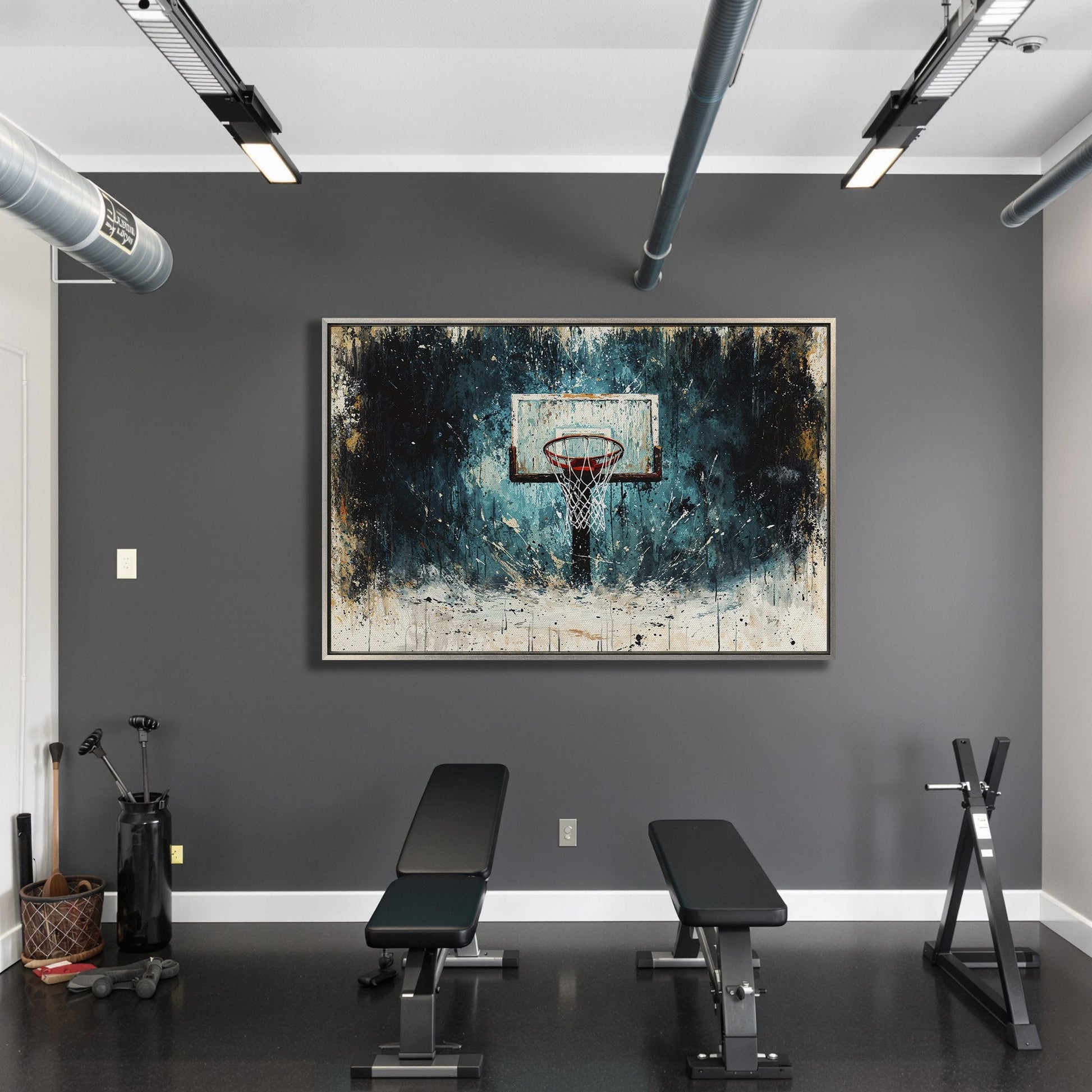 Basketball Hoop Motivational Canvas Print Sports Wall Art