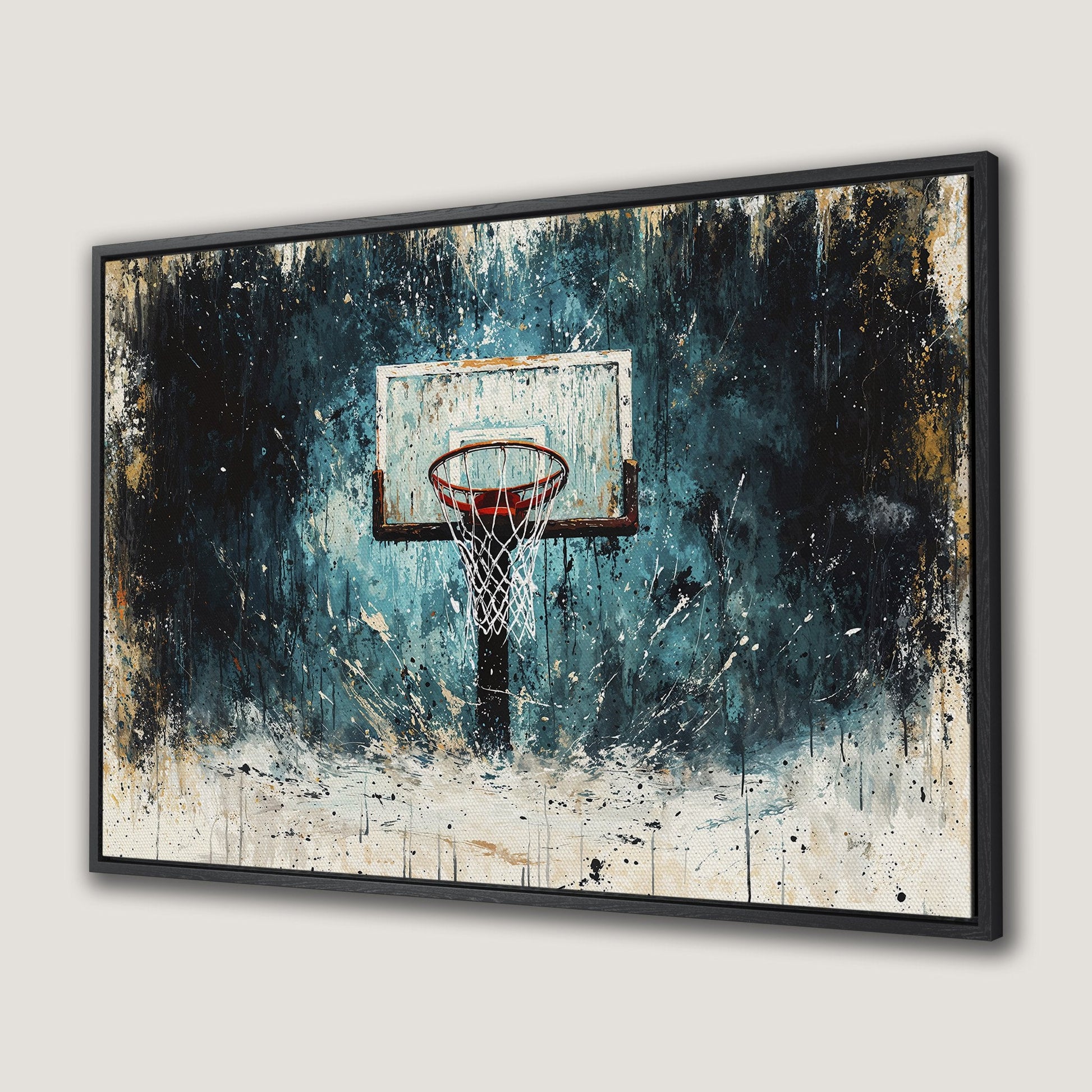 Basketball Hoop Motivational Canvas Print Sports Wall Art