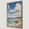 Beach Landscape Canvas Print with Ocean Waves and Sky