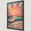 Beach Sunset Art Poster - Coastal Waves at Dusk