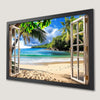 Beach View Art Poster: Palm Trees and Coastal Serenity