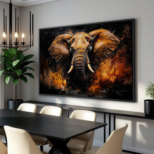 Beautiful Elephant Oil Painting Canvas Print Art