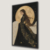 Beautiful Girl in Moonlit Canvas Print Wall Art