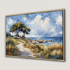 Beautiful Seascape with Green Trees Canvas Print Wall Art