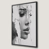 Beautiful Woman Face Canvas Print with Abstract Elegance