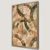 Beige and Green Pattern Geometric Canvas Print for Entryway