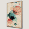 Beige Blue and Red Circles Canvas Print for Unique Decor